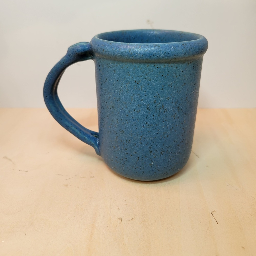 Handmade Blue Speckled Ceramic Mug‎ 1967 Pottery Vintage Bennington